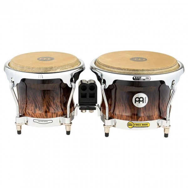 Meinl Free Ride Series 7" & 8 1/2" Wood Bongos, Brown Burl