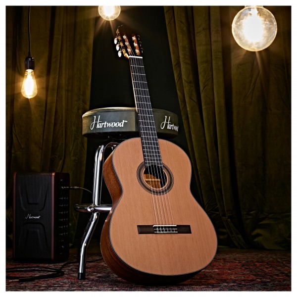 Hartwood Artiste Classical Acoustic Guitar, Natural Cedar
