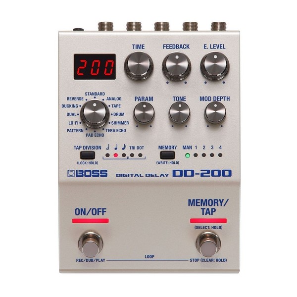 Boss DD-200 Delay Pedal with MIDI Connection Cable