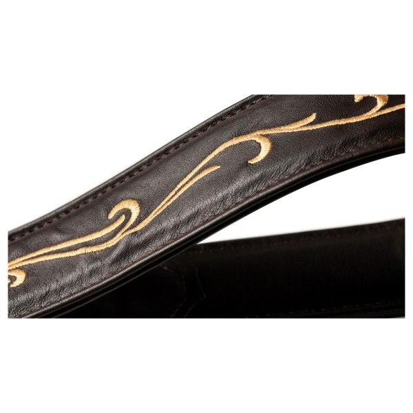 Taylor 4124 Spring Vine Embroided Strap, 2.5in, Chocolate Brown