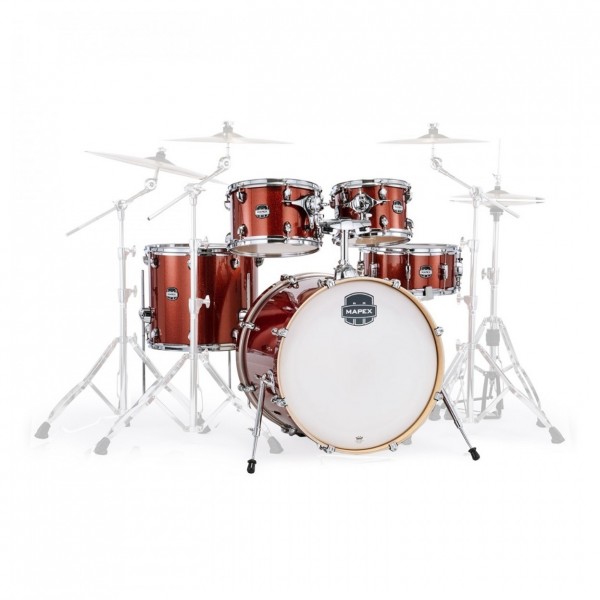 Mapex Mars Birch 22" 5pc Rock Fusion Shell Pack w/Bags, Blood Orange