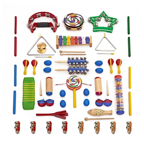 32pc KS1 Rainbow Classroom Percussion Set by Gear4music