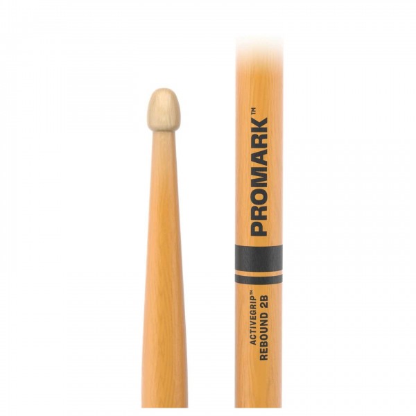 Promark Rebound 2B ActiveGrip Clear Drumsticks, Acorn Wood Tip