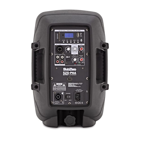 SubZero P8A 8" Active PA Speaker with Digital Media Player & Bluetooth