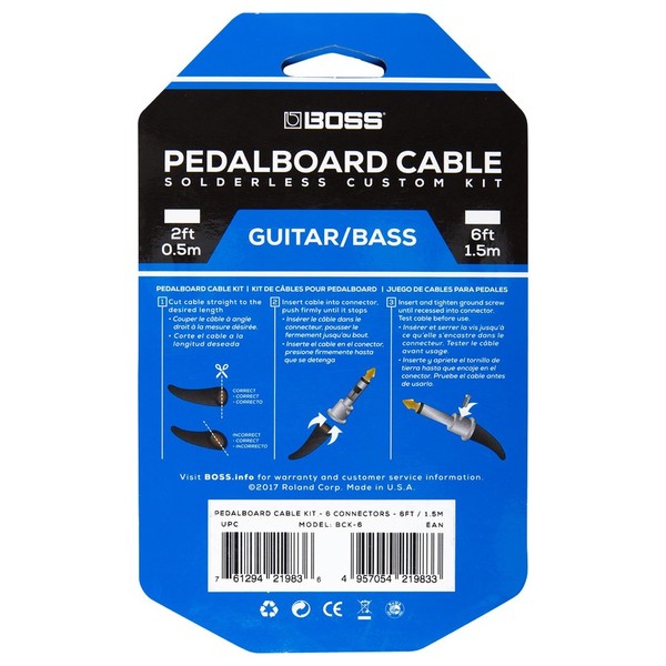 Boss BCK-6 Solderless Pedalboard Patch Cable Kit