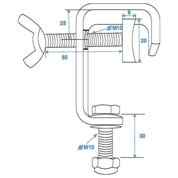 Eurolite TH-52 50mm Clamp, Silver