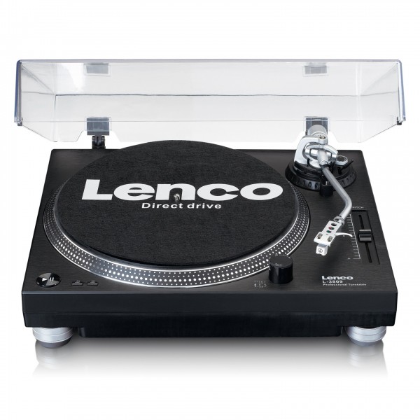 Lenco L-3809 Direct Drive USB Turntable, Black