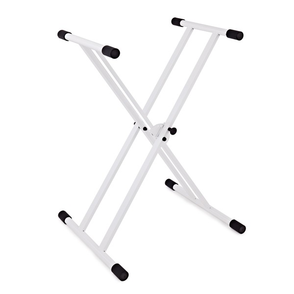 X-Frame Double Braced Keyboard Stand, White by Gear4music