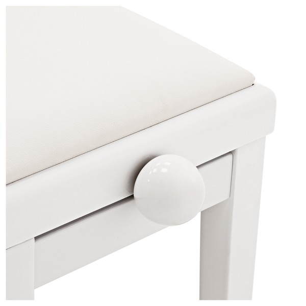 Adjustable Piano Stool by Gear4music, White
