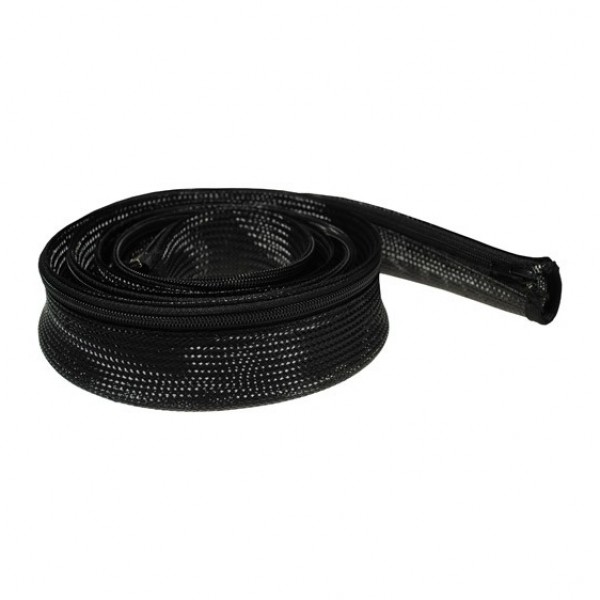 Fisual Expandable Zip Up Cable Tidy Black 2m