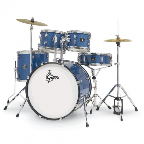 Gretsch Renegade 22" Drum Kit with Hardware & Cymbals, Blue Sparkle