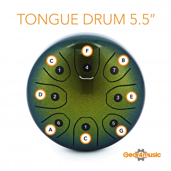 Tongue Drum by Gear4music, 5.5"