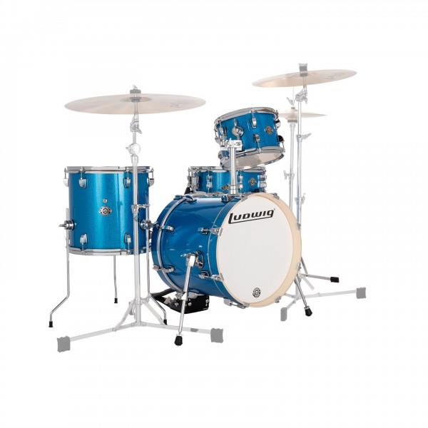 Ludwig Breakbeats 16" Drum Kit Bundle, Blue Sparkle