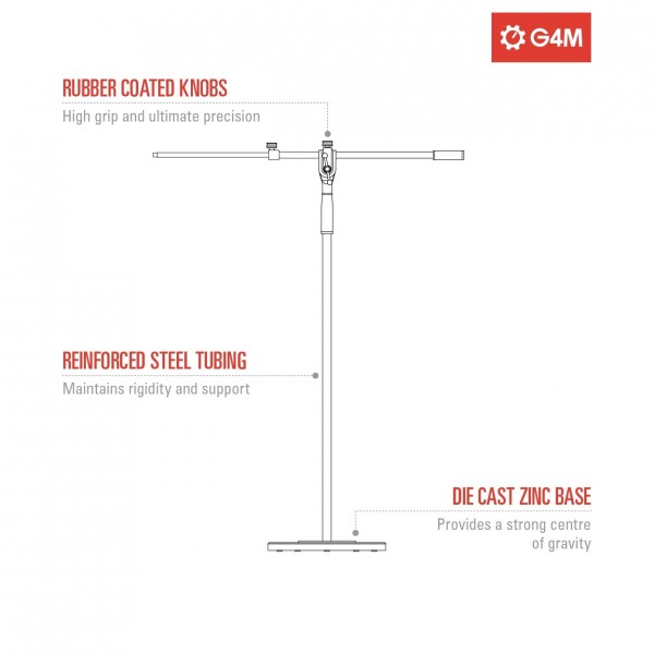 G4M Telescopic Boom Cast Base Microphone Stand