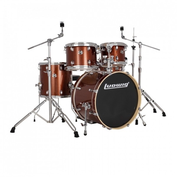Ludwig Evolution 20" 5pc Drum Kit w/Cymbals, Copper