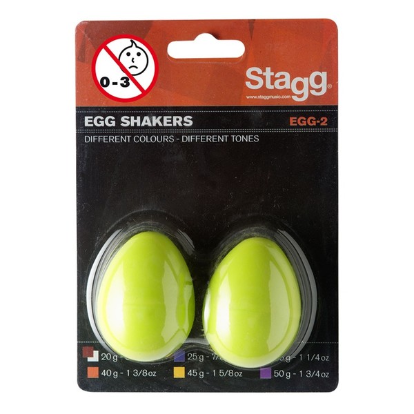 Stagg Plastic Egg Shakers, Green