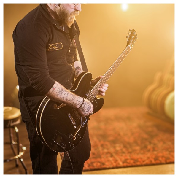 Hartwood Revival Semi Acoustic Guitar, Jet Black