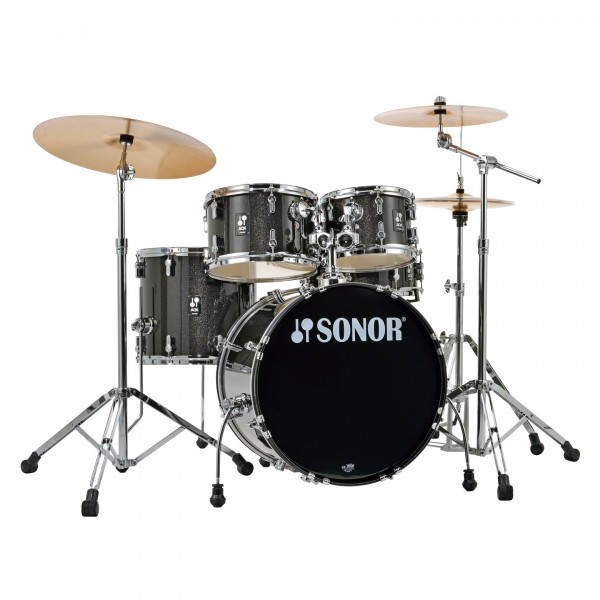 Sonor AQX 20" 5pc Drum Kit w/Hardware, Black Midnight Sparkle