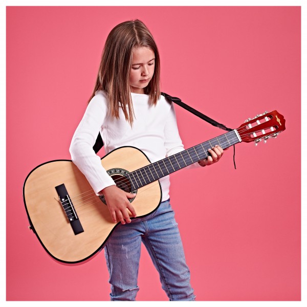 3/4 Classical Guitar Pack, White, by Gear4music