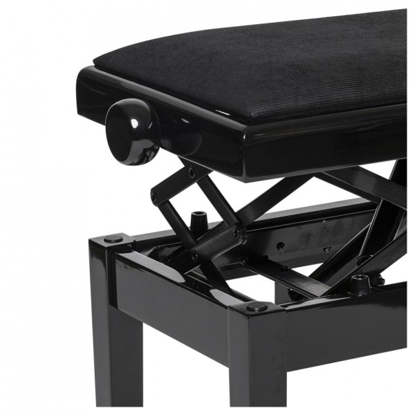 Stagg Hydraulic Piano Bench, Black Velvet, Gloss Black