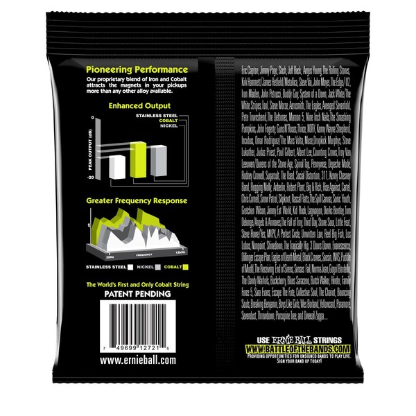 Ernie Ball 2728 Cobalt Slinky 7 String Set, 10-56