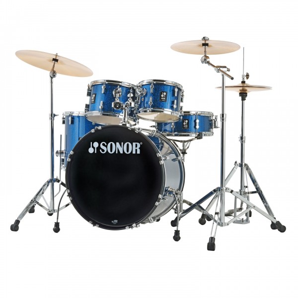 Sonor AQX 22" 5pc Drum Kit w/Hardware, Blue Ocean Sparkle