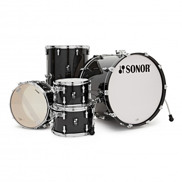 Sonor AQ2 22" 5pc Shell Pack, Transparent Black