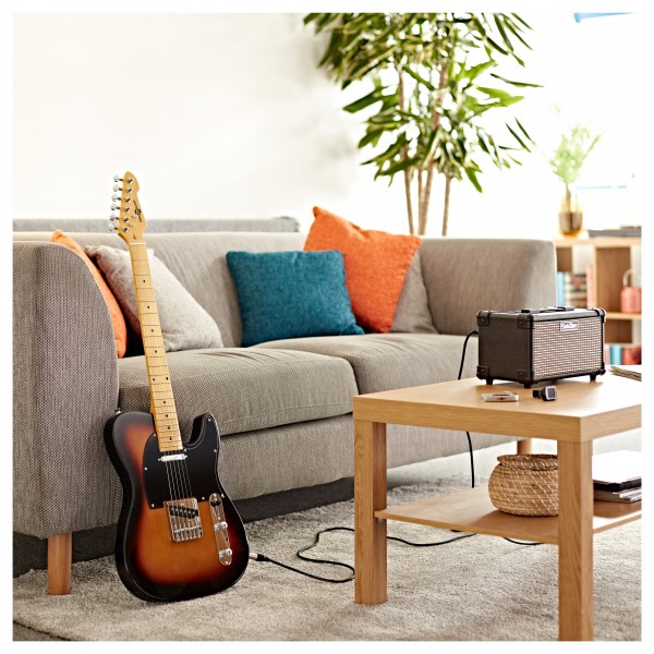 Knoxville Electric Guitar Sunburst, 15W Tweed Amp & Accessory Pack
