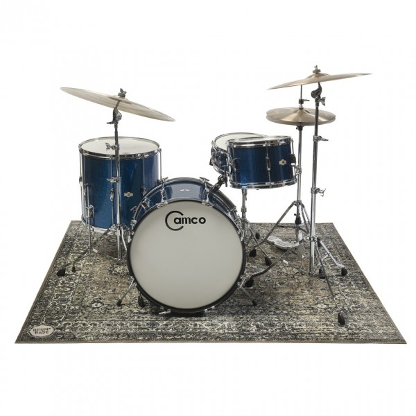 Drum n Base Vintage Persian Club Series Drum Mat, Green 163cm x 142cm