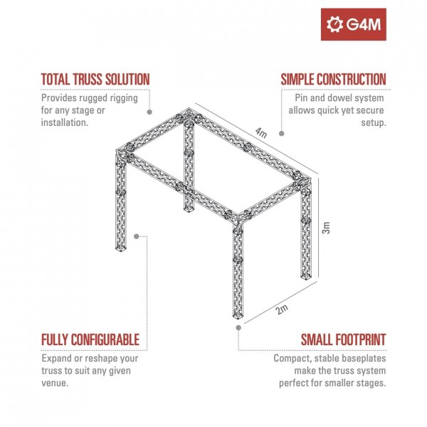 G4M Quad Truss 4m x 3m x 2m Stage Pack