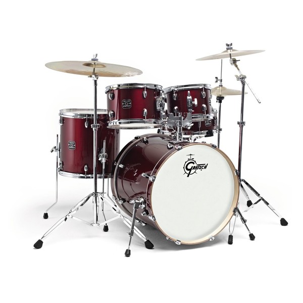 Gretsch Energy 20" Drum Kit w/ Hardware & Paiste 101 Set, Wine Red