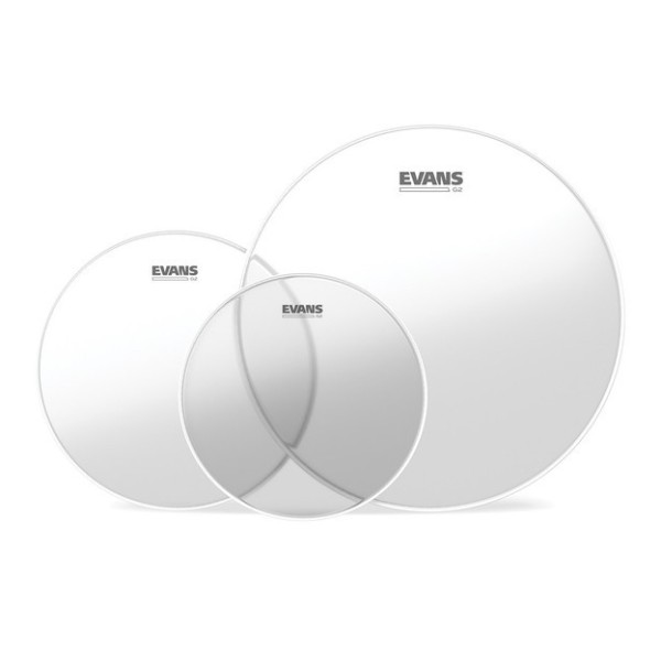 Evans G2 Clear Standard Tom Pack 12, 13, 16" Heads & EQ PODS Pack