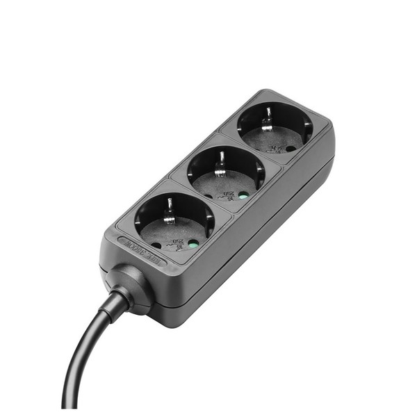 Adam Hall 3 Socket EU Power Strip, 1.4m Cable