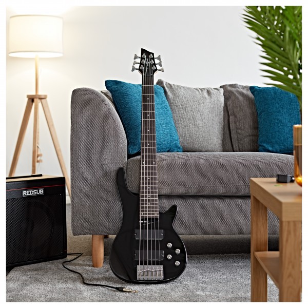 Chicago 6 String Bass Guitar by Gear4music, Black