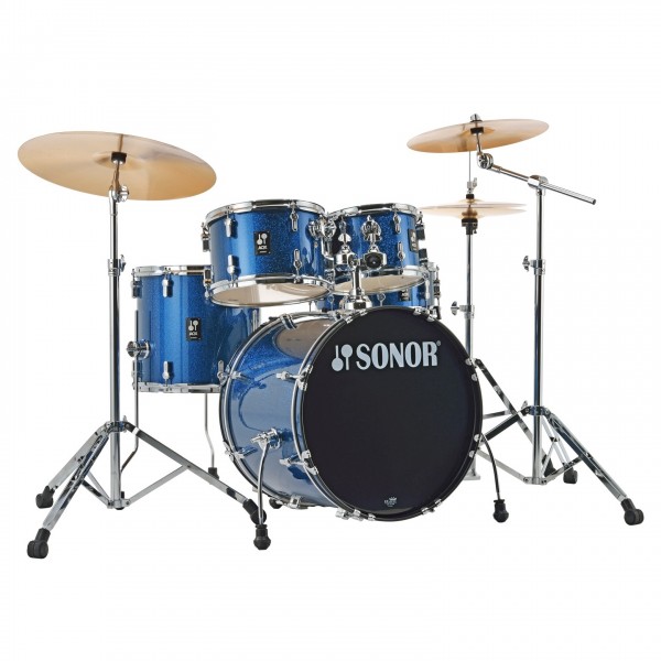 Sonor AQX 20" 5pc Drum Kit w/Hardware, Blue Ocean Sparkle