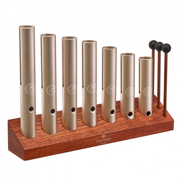 Meinl Sonic Energy 7-piece Wah-Wah Tube Chakra Set, 432 Hz, Champagne Gold