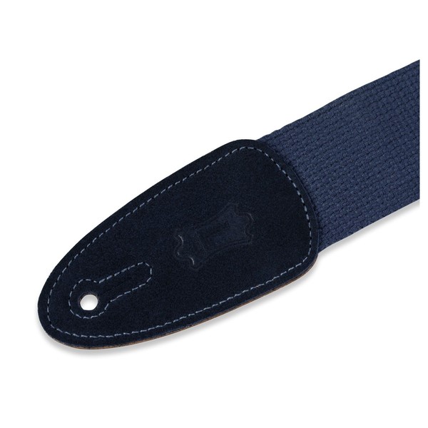 Levy's MC8-NAV 2" Cotton Guitar Strap w/ Leather Ends, Navy