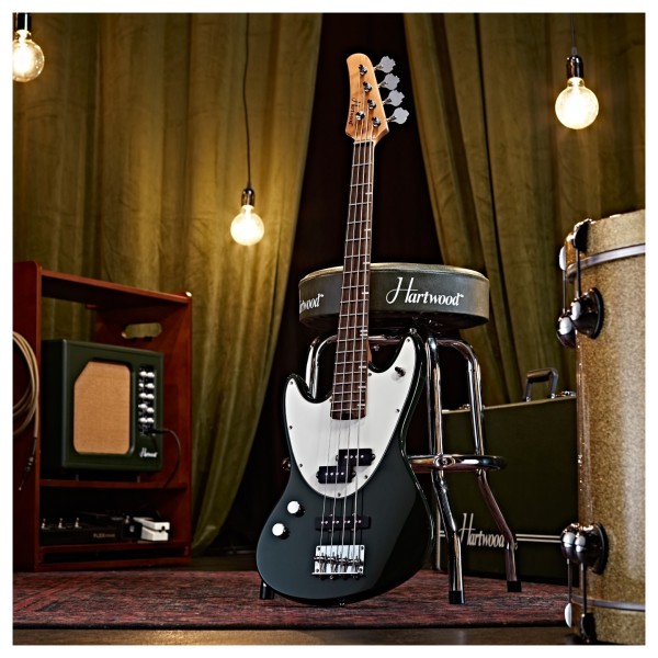 Hartwood Delta Left Handed Bass Guitar, Green