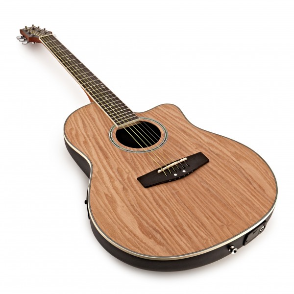 Deluxe Roundback Electro Acoustic Guitar by Gear4music, Natural