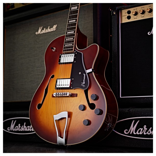 Hartwood Novella Hollowbody Guitar, Tobacco Sunburst