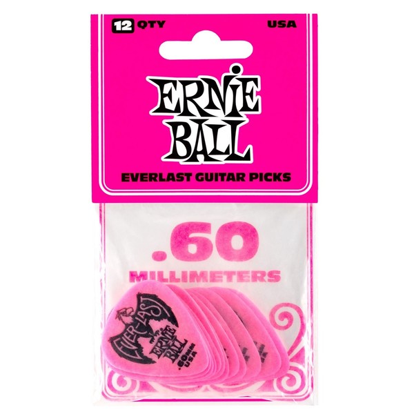 Ernie Ball P09179 Everlast 0.60mm Pink, 12 Pack
