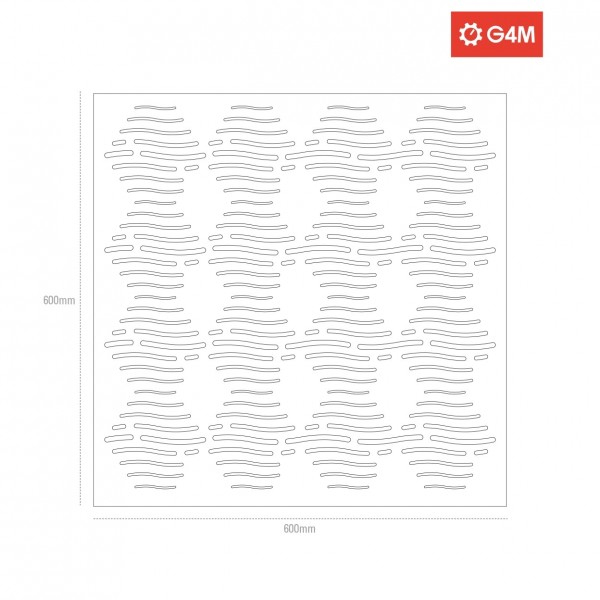 G4M Acoustics Waves 60 x 60cm Panel, Poplar