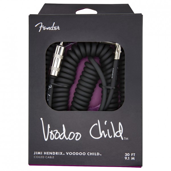 Fender Hendrix Voodoo Child Coil Cable, Straight/Angle, 30', Black