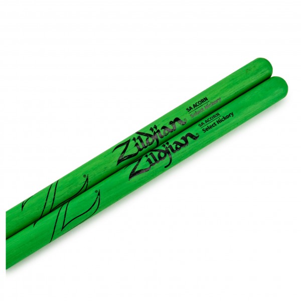 Zildjian 5A Acorn Tip Neon Green Drumsticks