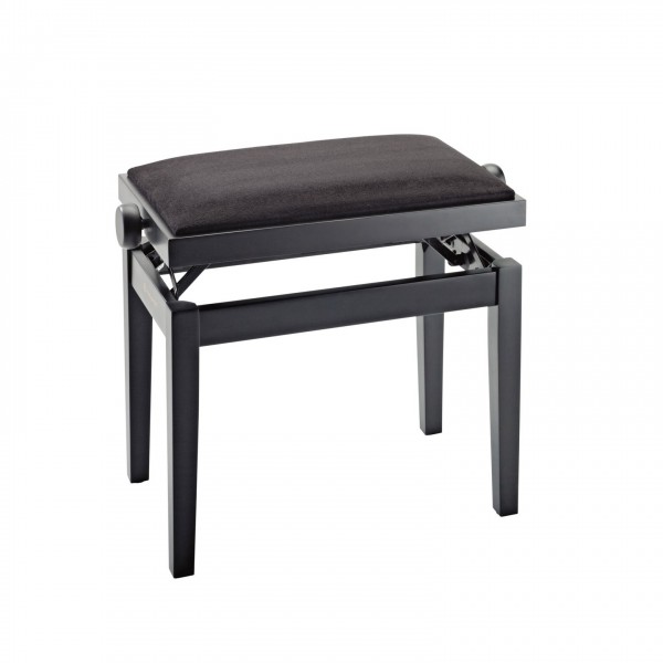 K&M 13900 Piano Bench, Black Velvet, Matte Black