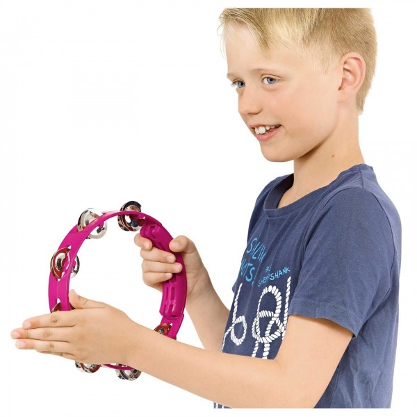 Nino by Meinl 8" ABS Tambourine, 1 row, Strawberry Pink