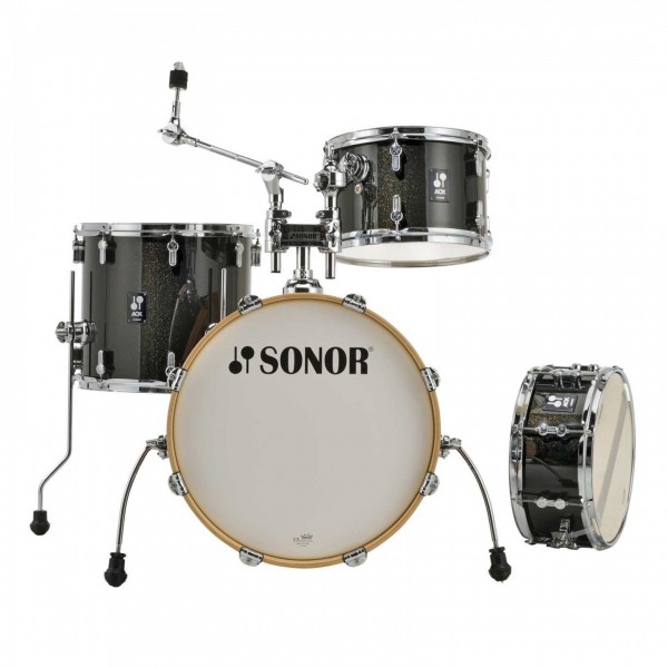 Sonor AQX 18" Jazz Shell Pack w/Free Throne, Black Midnight Sparkle