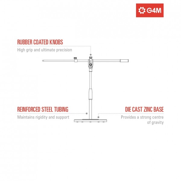 G4M Short Cast Base Telescopic Boom Microphone Stand
