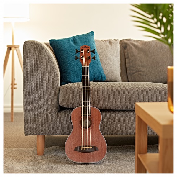 Deluxe Electro Ukulele Bass by Gear4music, Sapele