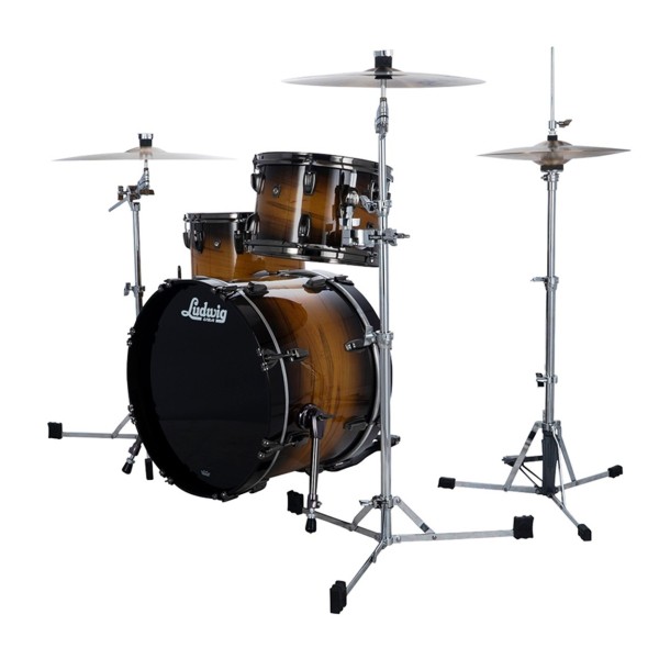 Ludwig Classic Maple Exotic 20" Downbeat 3pc Shell Pack, Black Gold Burst